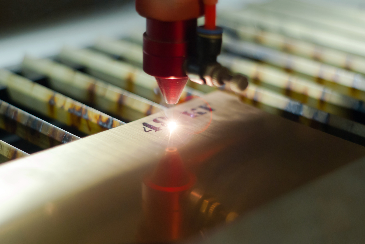 laser engraving up close on intricate part