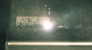 datamatrix code being laser marked