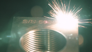 laser engraving serial number up close
